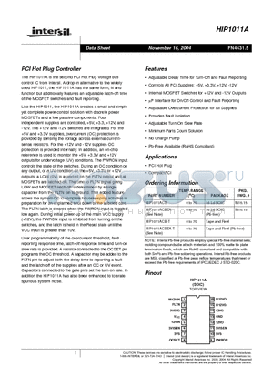 HIP1011A datasheet - PCI Hot Plug Controller