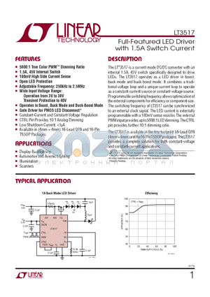3517FE datasheet - Full-Featured LED Driver with 1.5A Switch Current
