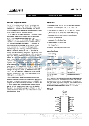 HIP1011A_04 datasheet - PCI Hot Plug Controller