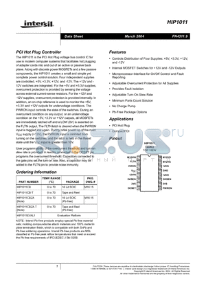 HIP1011_04 datasheet - PCI Hot Plug Controller