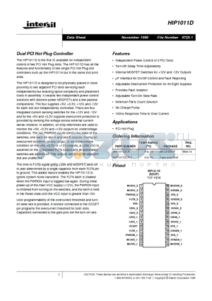 HIP1011DCA-T datasheet - Dual PCI Hot Plug Controller