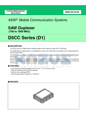 FAR-D5CC-881M50-D1C8-Q datasheet - SAW Duplexer (700 to 1000 MHz)
