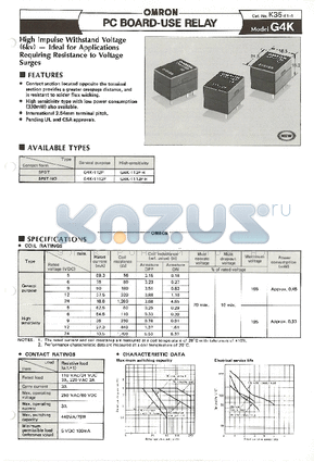 G4K-1112P datasheet - PC BOARD-USE RELAY