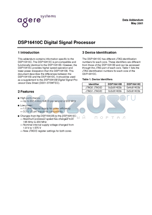 DSP16410C datasheet - DSP1629 Digital Signal Processor