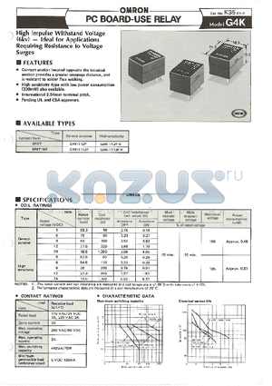 G4K-1112P-H datasheet - PC BOARD-USE RELAY