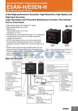 E5AN-HAA2HHBFMD-500 datasheet - Advanced Digital Temperature Controller