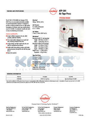 19228-0030 datasheet - ATP-301 Air Tape Press