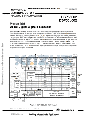 DSP56002 datasheet - 24-bit Digital Signal Processor