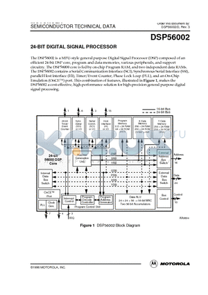 DSP56002PV80 datasheet - 24-BIT DIGITAL SIGNAL PROCESSOR