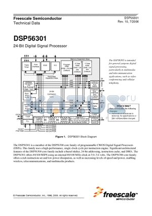 DSP56301VF100 datasheet - 24-Bit Digital Signal Processor