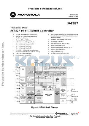 DSP56800FM/D datasheet - 56F827 16-bit Hybrid Controller