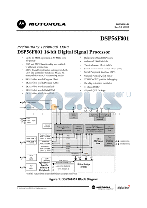 DSP56800FM datasheet - 16-bit Digital Signal Processor