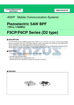 FAR-F5CP-820M00-D202-U datasheet - Piezoelectric SAW BPF (700 to 1700MHz)