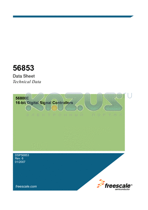 DSP56853FG120 datasheet - 16-bit Digital Signal Controllers