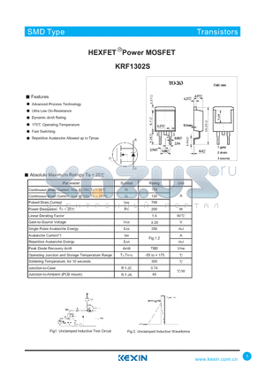 KRF1302S datasheet - HEXFET Power MOSFET