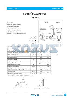 KRF2805S datasheet - HEXFET Power MOSFET