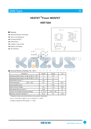 KRF7204 datasheet - HEXFET Power MOSFET