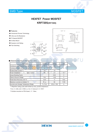 KRF7205 datasheet - HEXFET Power MOSFET