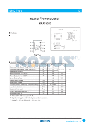 KRF7805Z datasheet - HEXFET Power MOSFET