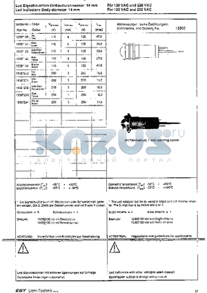 1930-130 datasheet - Led Indicators Body diameter 14 mm