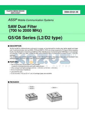 FAR-G5CN-877M50-D292-U datasheet - SAW Dual Filter (700 to 2000 MHz)