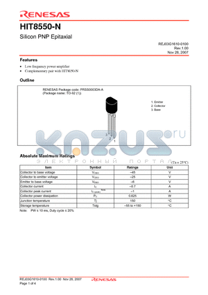 HIT8550-N-TZ-EQ datasheet - Silicon PNP Epitaxial