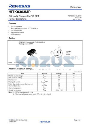 HITK0303MP datasheet - Silicon N Channel MOS FET Power Switching