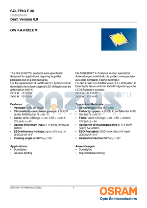 GWKAJRB2.EM datasheet - SOLERIQ E 30