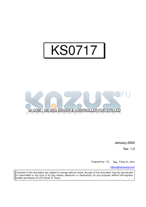 KS0717 datasheet - 55 COM / 100 SEG DRIVER & CONTROLLER FOR STN LCD
