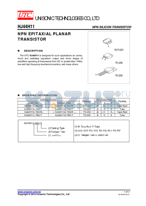 HJ44H11G-TN3-R datasheet - NPN EPITAXIAL PLANAR TRANSISTOR