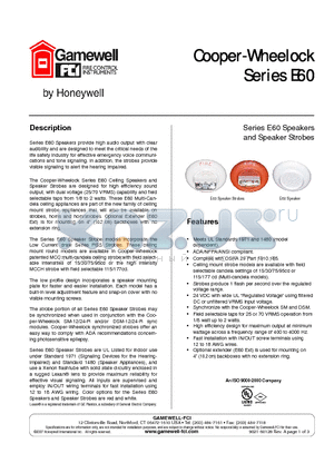 E60-24MCC-FW datasheet - Cooper-Wheelock