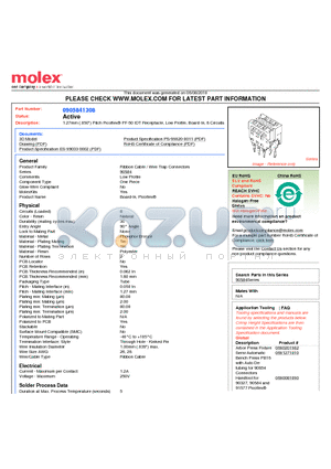 90584-1308 datasheet - 1.27mm (.050) Pitch Picoflex^ PF-50 IDT Receptacle, Low Profile, Board-In, 8 Circuits