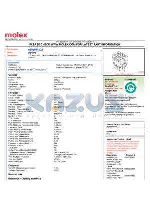 90584-1322 datasheet - 1.27mm (.050) Pitch Picoflex^ PF-50 IDT Receptacle, Low Profile, Board-In, 22 Circuits