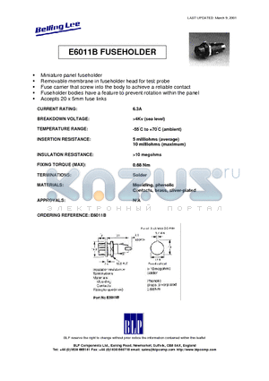 E6011B datasheet - FUSEHOLDER