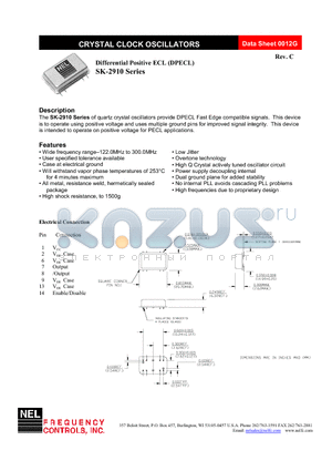 HK-2911 datasheet - CRYSTAL CLOCK OSCILLATORS