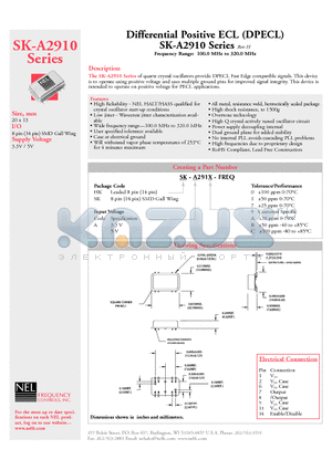 HK-A2919-FREQ datasheet - Frequency Range: 100.0 MHz to 320.0 MHz