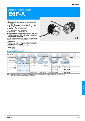 E6F-A datasheet - Absolute Rotary Encoder