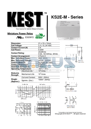 KS2E-M-DC12 datasheet - Miniature Power Relay