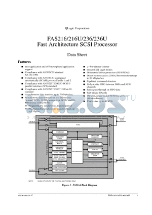 FAS216 datasheet - Fast Architecture SCSI Processor