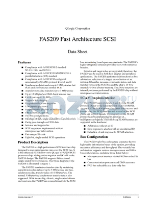 FAS209 datasheet - Fast Architecture SCSI