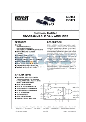 ISO164 datasheet - Precision, Isolated PROGRAMMABLE GAIN AMPLIFIER