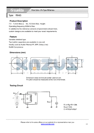 FB-6G datasheet - Filter Coils