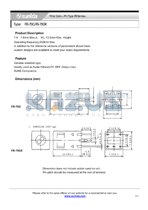 FB-7SG datasheet - Filter Coils