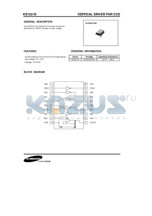 KS7221D datasheet - VERTICAL DRIVER FOR CCD