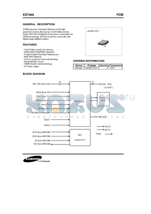 KS7308 datasheet - GENERAL DESCRIPTION