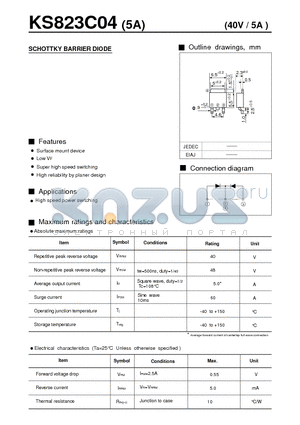 KS823C04 datasheet - SCHOTTKY BARRIER DIODE