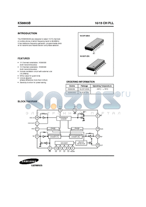 KS8803 datasheet - 10/15 CH PLL