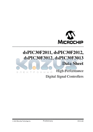 DSPIC30F3013 datasheet - High-Performance Digital Signal Controllers