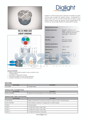 HL16-RGB datasheet - HL16 RGB LED LIGHT ENGINE