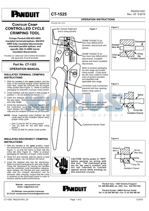 CT-1525 datasheet - CONTROLLED CYCLE CRIMPING TOOL